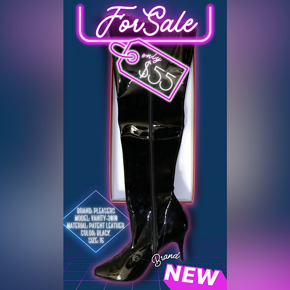 Pleaser Patent Leather Thigh High Boots!